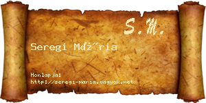 Seregi Mária névjegykártya