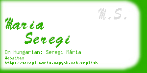maria seregi business card